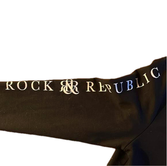 Rock & Republic Black Logo Zip Up Jacket Bomber Style Sweatshirt Men’s L - Picture 4 of 8